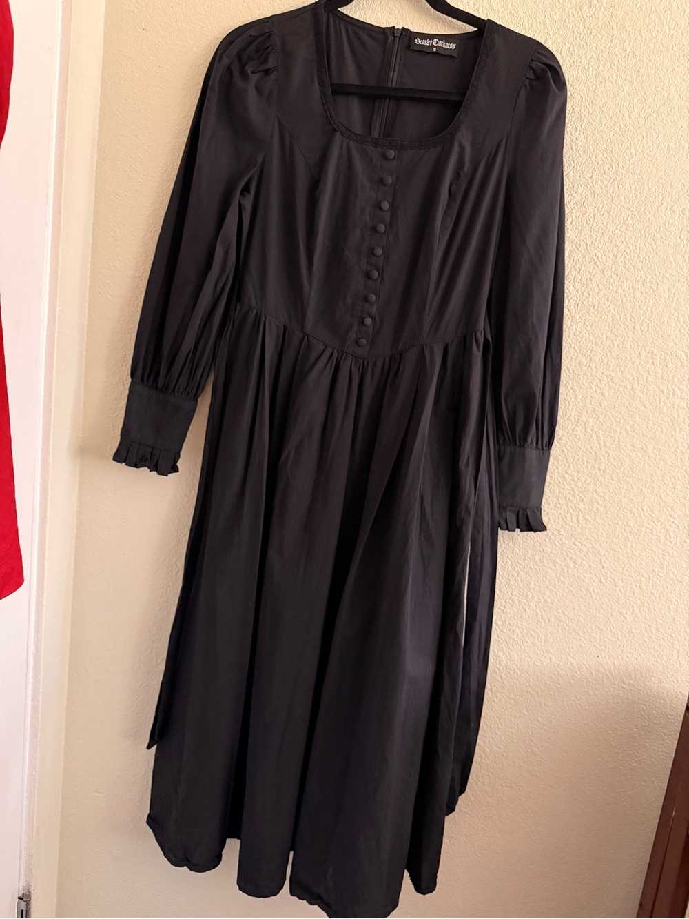 Scarlet Darkness Black Long-Sleeve Goth Dress